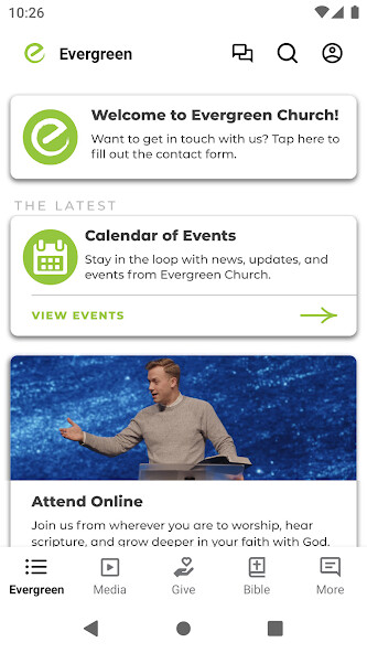 Emulate iPhone app Evergreen Church using MyAndroid Emulate iPhone app Evergreen Church using MyAndroid
