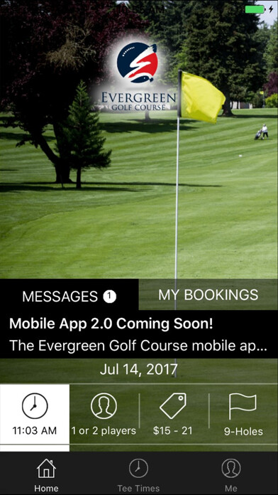 Emulate iPhone app Evergreen Golf Tee Times using MyAndroid