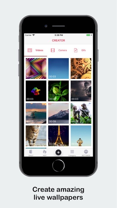 Emulate iPhone app EverLive -Live Wallpaper Maker using MyAndroid