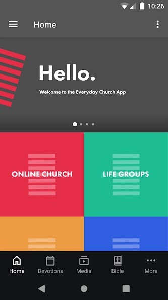 Emulate iPhone app Everyday Church UK using MyAndroid
