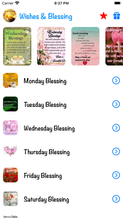 Emulate iPhone app Everyday Wishes And Blessing using MyAndroid