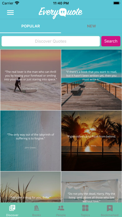 Emulate iPhone app EveryQuote: Content Creator using MyAndroid