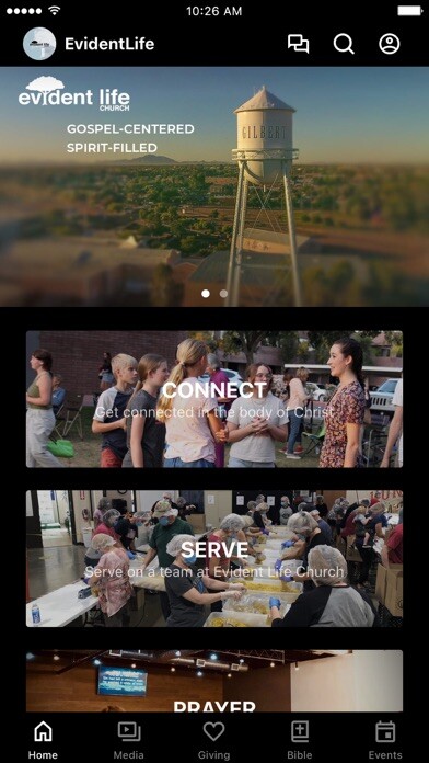 Emulate iPhone app Evident Life Church using MyAndroid