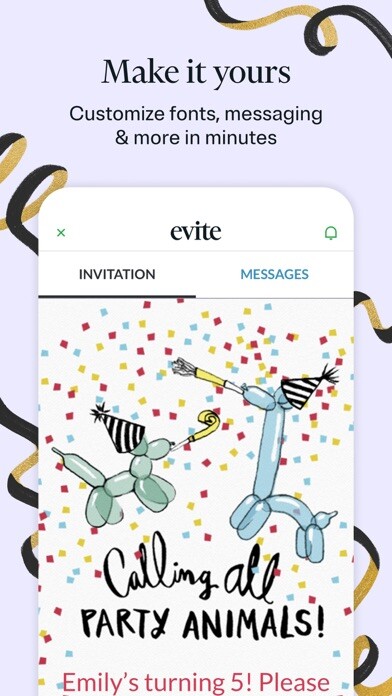 Emulate iPhone app Evite: Party Invitations using MyAndroid