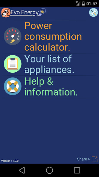 Run android online APK EvoEnergy - Electricity Calc from MyAndroid or emulate EvoEnergy - Electricity Calc using MyAndroid