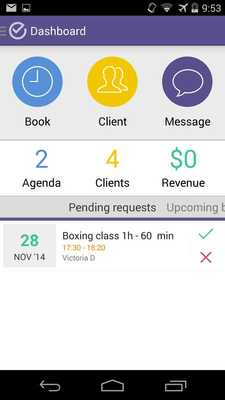 Emulate Android APK Evolir - appointment schedule