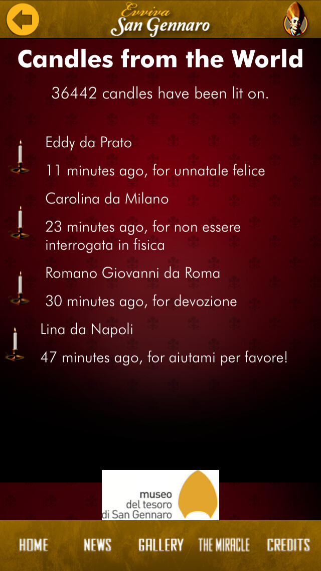 Emulate iPhone app Evviva San Gennaro using MyAndroid