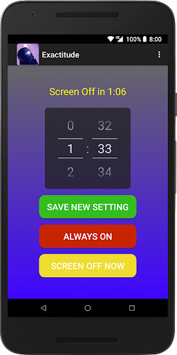 Run android online APK Exactitude Screen Off - Screen Timeout Tool from MyAndroid or emulate Exactitude Screen Off - Screen Timeout Tool using MyAndroid Run android online APK Exactitude Screen Off - Screen Timeout Tool from MyAndroid or emulate Exactitude Screen Off - Screen Timeout Tool using MyAndroid