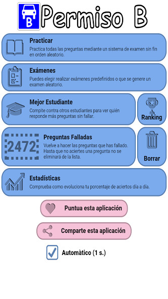 Run android online APK Examen coche B conducir España from MyAndroid or emulate Examen coche B conducir España using MyAndroid