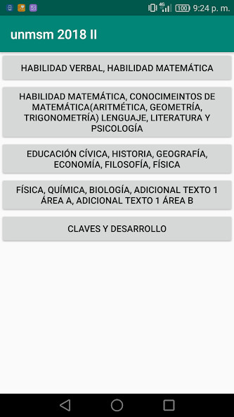 Run android online APK Examen de Admisión UNMSM from MyAndroid or emulate Examen de Admisión UNMSM using MyAndroid