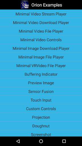 Run android online APK Examples - Orion360 SDK Basic from MyAndroid or emulate Examples - Orion360 SDK Basic using MyAndroid