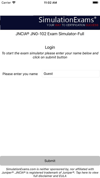Emulate iPhone app Exam Sim For JNCIA Junos using MyAndroid Emulate iPhone app Exam Sim For JNCIA Junos using MyAndroid