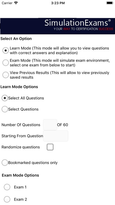 Emulate iPhone app Exam Simulator For A+ Core 1 using MyAndroid