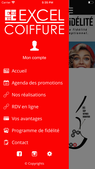 Emulate iPhone app EXCEL COIFFURE using MyAndroid