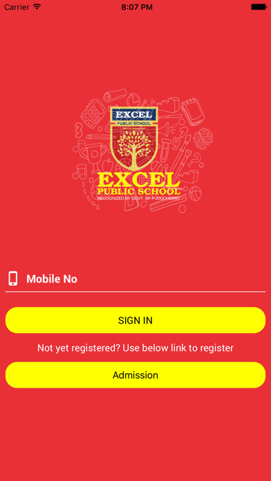 Emulate iPhone app Excel Public School using MyAndroid