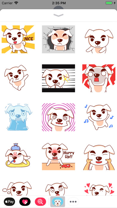 Emulate iPhone app Excited Dog Animated Stickers using MyAndroid