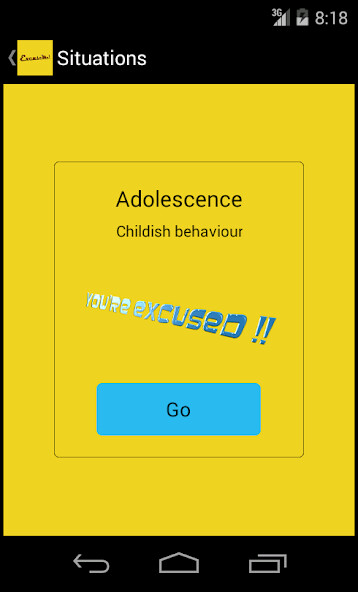 Run android online APK ExcuseMe from MyAndroid or emulate ExcuseMe using MyAndroid Run android online APK ExcuseMe from MyAndroid or emulate ExcuseMe using MyAndroid