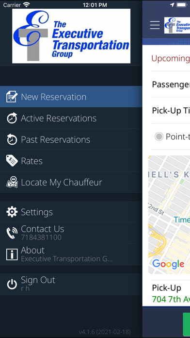 Emulate iPhone app Executive Transportation Group using MyAndroid Emulate iPhone app Executive Transportation Group using MyAndroid