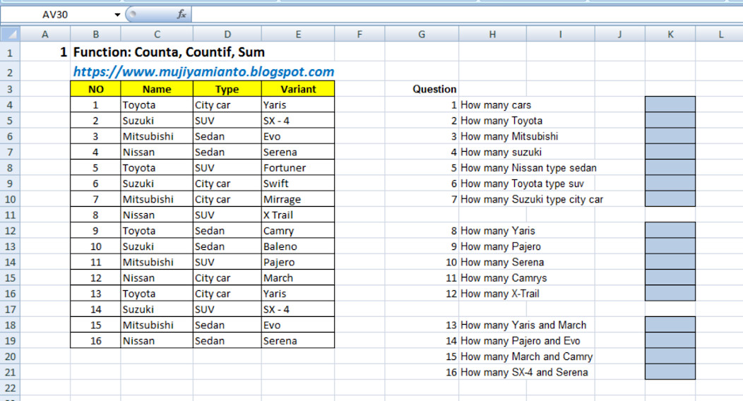 Run android online APK Exercises of Excel from MyAndroid or emulate Exercises of Excel using MyAndroid