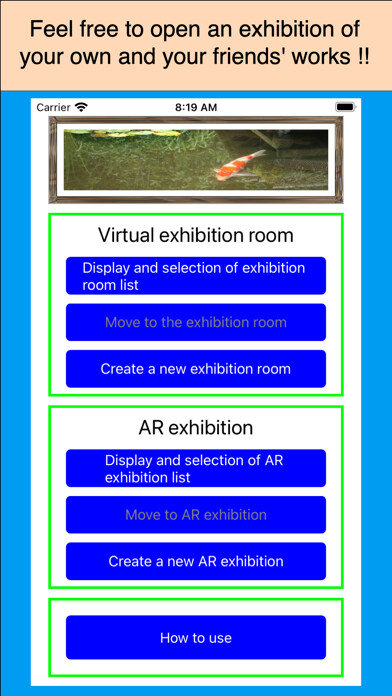 Emulate iPhone app Exhibition Room Creator using MyAndroid