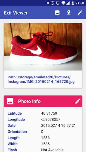 Run android online APK EXIF Viewer: Exif editor GPS from MyAndroid or emulate EXIF Viewer: Exif editor GPS using MyAndroid