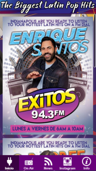 Emulate iPhone app Exitos 94.3 using MyAndroid