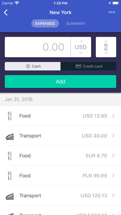 Emulate iPhone app Expenditour using MyAndroid