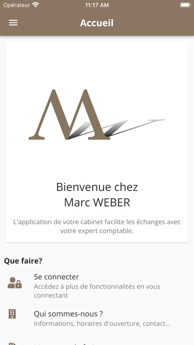Emulate iPhone app Expert comptable Marc WEBER using MyAndroid