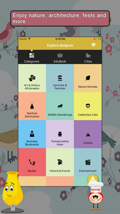 Emulate iPhone app Explore Belgium SMART Guide using MyAndroid