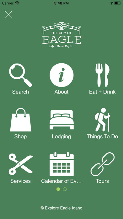 Emulate iPhone app Explore Eagle Idaho using MyAndroid