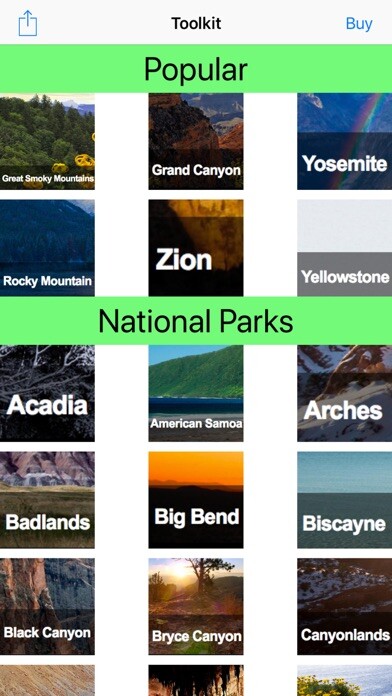 Emulate iPhone app Explore National Parks using MyAndroid
