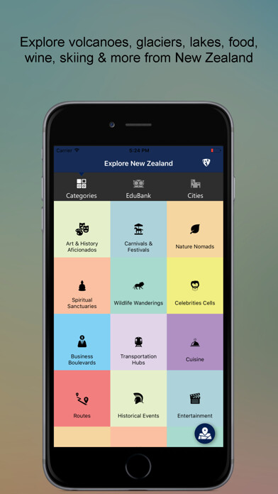 Emulate iPhone app Explore New Zealand Guide using MyAndroid