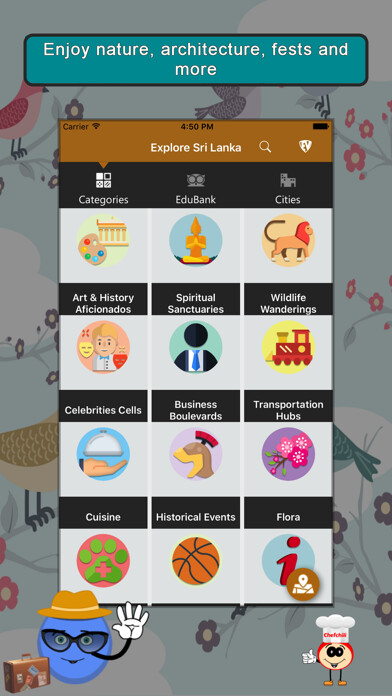 Emulate iPhone app Explore Sri Lanka SMART Guide using MyAndroid