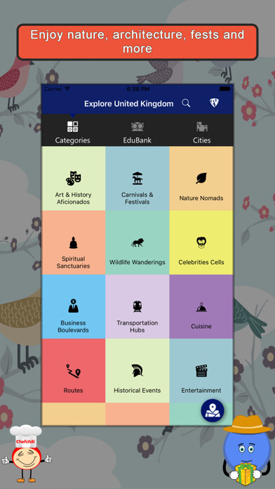 Emulate iPhone app Explore United Kingdom Guide using MyAndroid