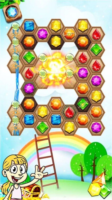 Emulate iPhone app Explosion Jewel 2016 Star World Puzzle Adventure Edition classic using MyAndroid