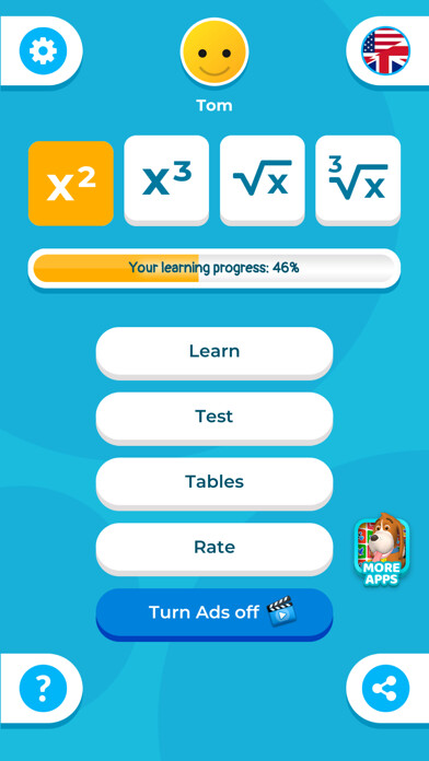 Emulate iPhone app Exponents And Powers using MyAndroid