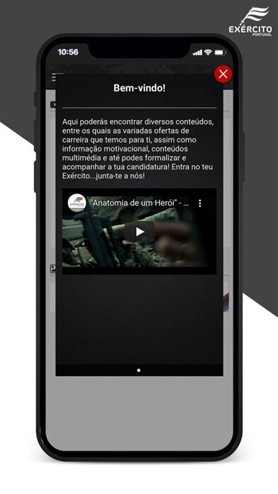 Emulate iPhone app Exrcito Recrutamento using MyAndroid
