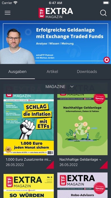 Emulate iPhone app EXtra-Magazin (ETF) using MyAndroid