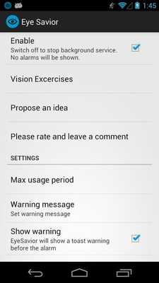 Emulate Android APK Eye Health Saver