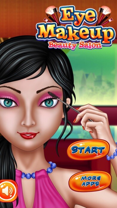 Emulate iPhone app Eye Makeup Beauty Salon for Girls : makeover game for girl and kids ! FREE using MyAndroid