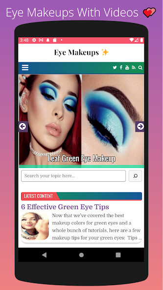 Run android online APK Eye Makeup: Step by Step Video from MyAndroid or emulate Eye Makeup: Step by Step Video using MyAndroid