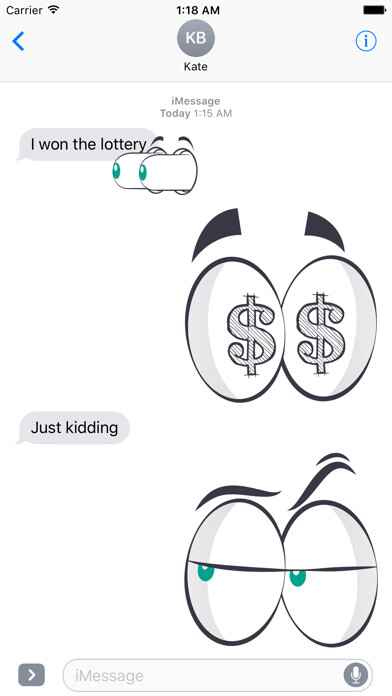 Emulate iPhone app Eyemoji Crazy Eyes Stickers using MyAndroid Emulate iPhone app Eyemoji Crazy Eyes Stickers using MyAndroid