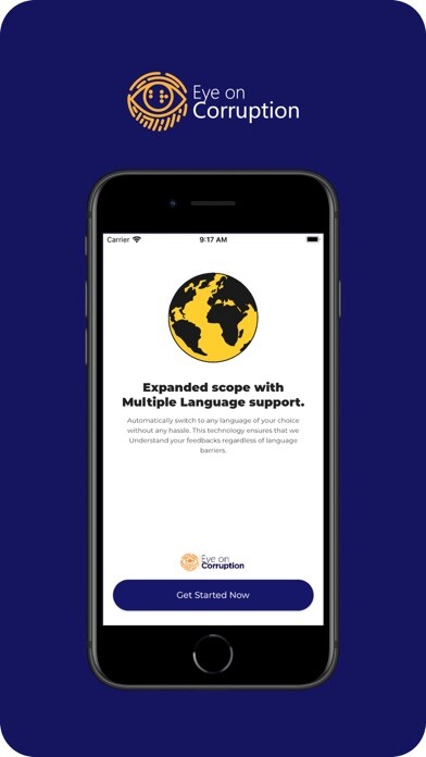Emulate iPhone app Eye On Corruption using MyAndroid