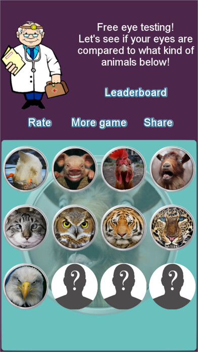 Emulate iPhone app Eyes Test Animals using MyAndroid