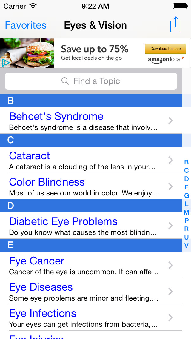 Emulate iPhone app Eyes & Vision: Eye Test, Glaucoma Handbook & Color Blindness Facts using MyAndroid Emulate iPhone app Eyes & Vision: Eye Test, Glaucoma Handbook & Color Blindness Facts using MyAndroid