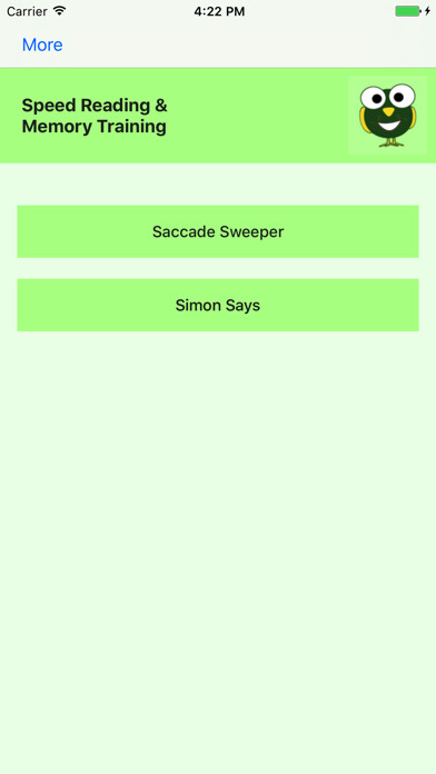 Emulate iPhone app Eye Train for Speed Reading using MyAndroid