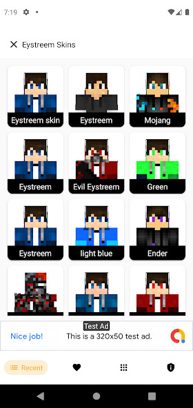 Run android online APK Eystreem Skins for Minecraft from MyAndroid or emulate Eystreem Skins for Minecraft using MyAndroid
