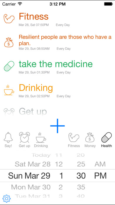Emulate iPhone app ez Alarm - Free easy way remind you using MyAndroid