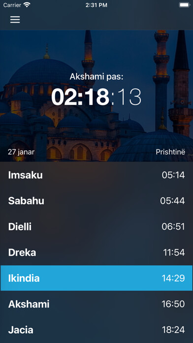 Emulate iPhone app Ezani - Takvimi Shqip using MyAndroid Emulate iPhone app Ezani - Takvimi Shqip using MyAndroid
