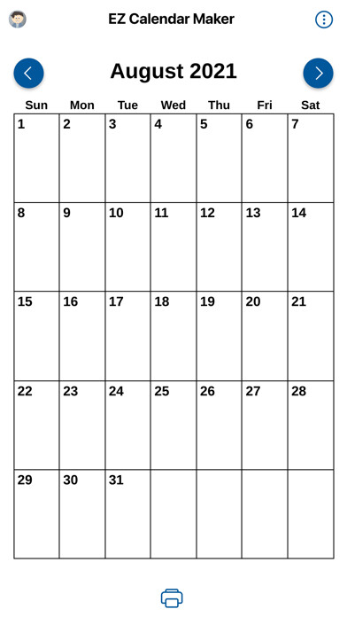 Emulate iPhone app EZ Calendar Maker using MyAndroid